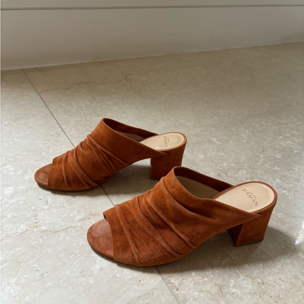 Alexandre Birman Brown Suede Stacked Heels